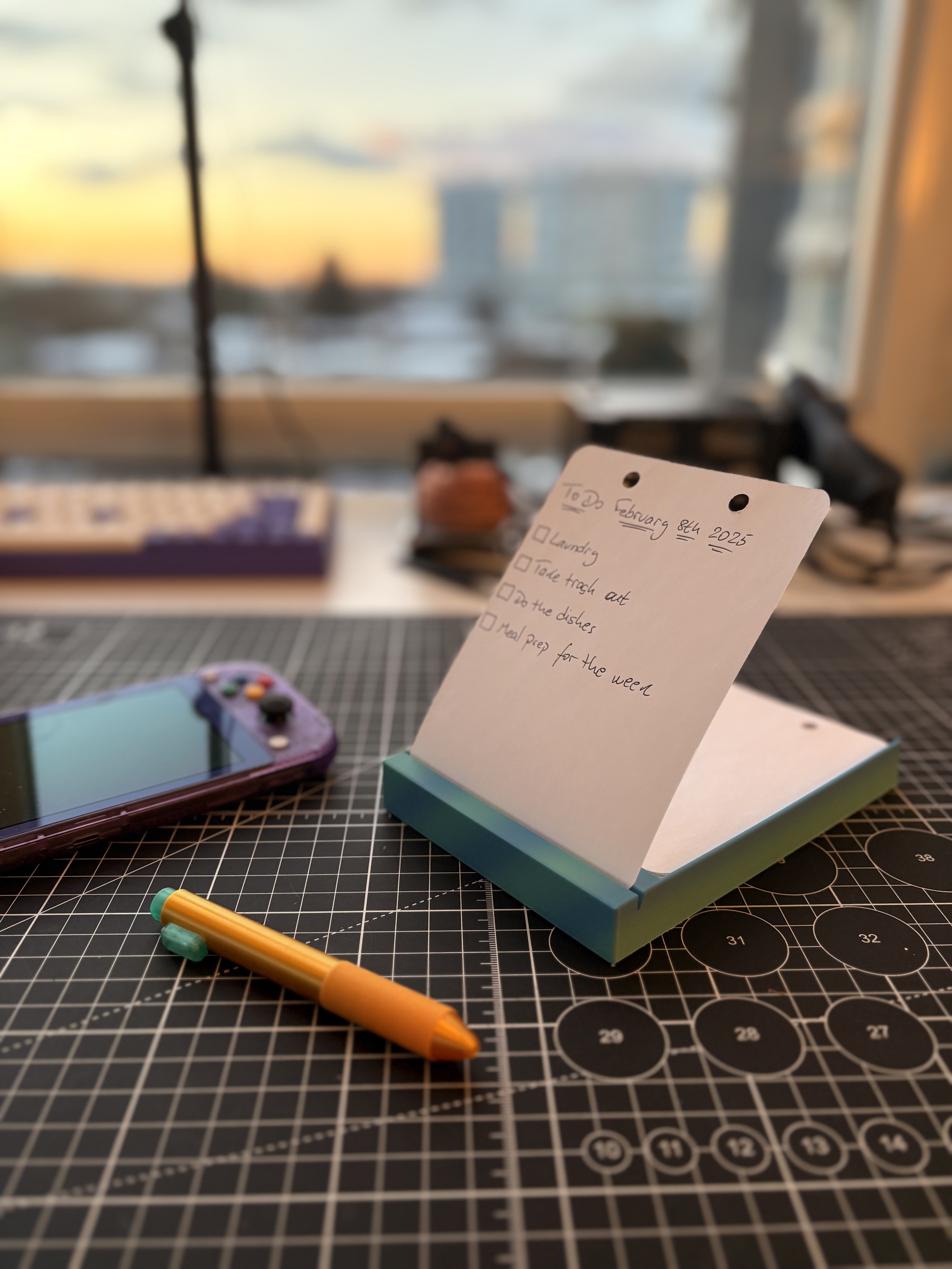 Final pen and notepad on desk